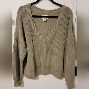V-Neck Knit Sweater -
